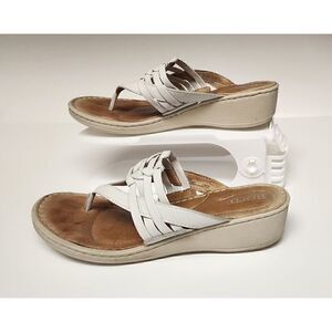 Born Tansey Wedge Slide Sandal Shoes Color White Size 8M